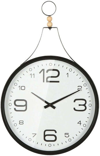 Wanduhr Schwarz Weiß Rund Glas & Metallisch Kreis 40x62x6cm 4/Stück 15-94239