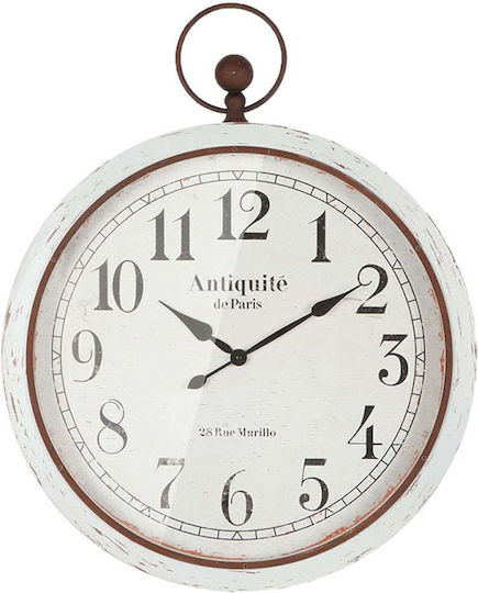Marhome Wanduhr Weiß Rund Glas Zahlen & Kreise 60x76x6.5cm 2/Box 15-94268