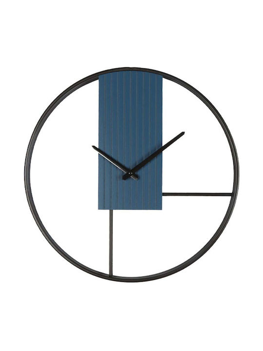 Wall Clock Black Blue Round Diameter 40x4.5cm 6/box 15-94233