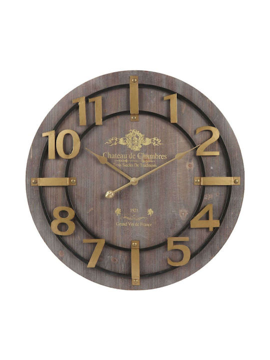 Ceas De Perete Maro Auriu Rotund Butoi De Vin Ø68x5cm 2/bax 15-94258