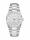 Bulova Ανδρικό Ρολόι Μπαταρίας με Ασημί Μεταλλικό Μπρασελέ