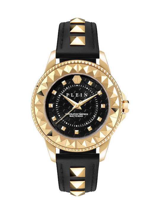 Philipp Plein Rock Couture Men's Watch Battery with Black Leather Strap