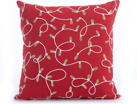 Nef-Nef Homeware Χριστουγεννιάτικο Διακοσμητικό Μαξιλάρι Τετράγωνο Κόκκινο 45x45εκ.