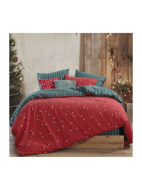 Nef-Nef Homeware Duvet Cover Set Single with Pillowcase 160x230 Red-green