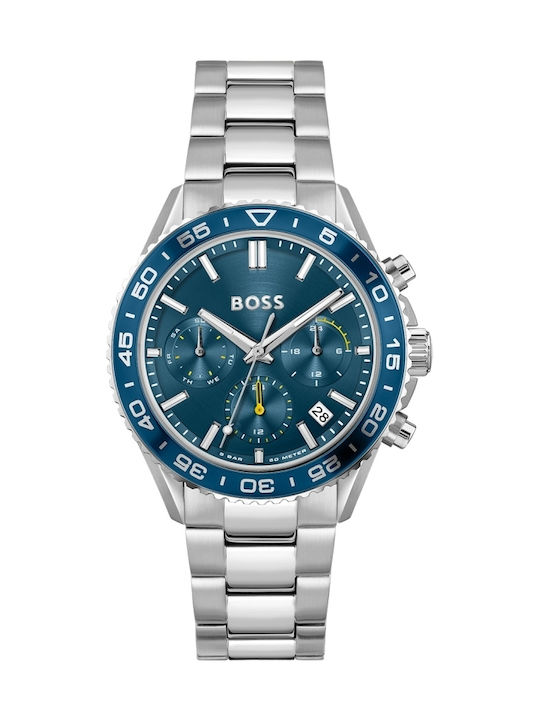 Boss Runner Γυναικείο Ρολόι 38mm Μπαταρίας με Ασημί Μεταλλικό Μπρασελέ
