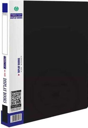 Metron Flexible Folder 40 Sleeves A4 Black Metron