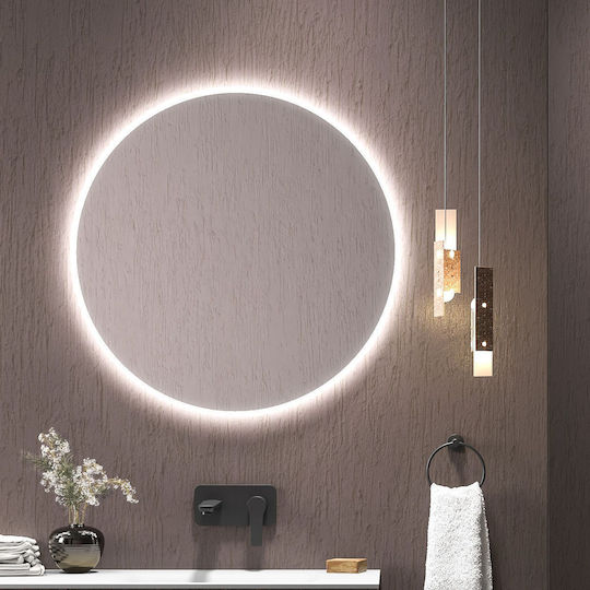 Karag Sardes Στρογγυλός Led 90x90cm Λευκός