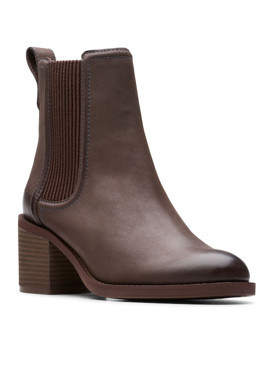 Clarks Chamberly Top Δερμάτινα Γυναικεία Μποτάκ...