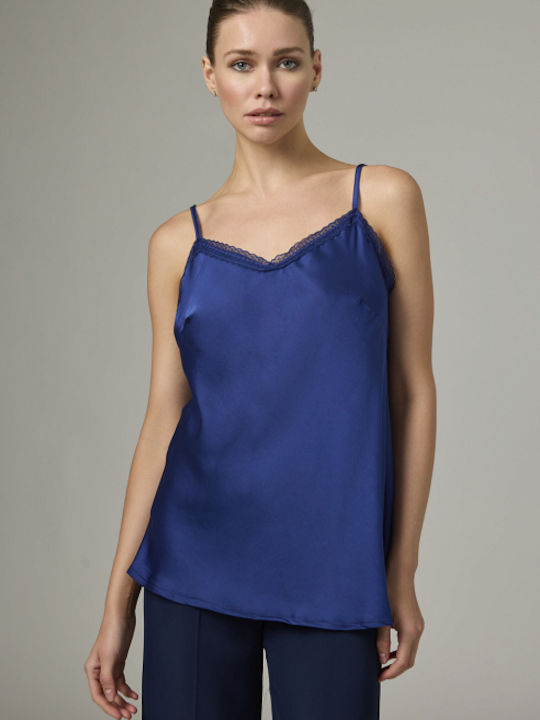 Desiree Women's Blouse Satin with Straps & V Ne...