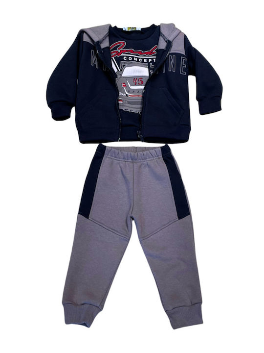 Kids Sweatpants Set navy grey 3pcs