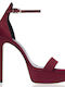 Stoff Sandalen Burgundisch