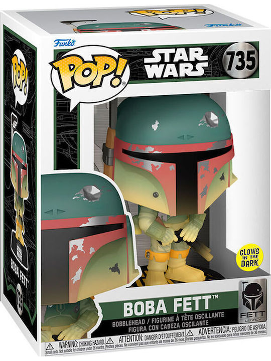 Funko Pop! Filme: Krieg der Sterne - Fett Legacy - Boba Fett (gitd) 735 Wackelkopf & Leuchtet im Dunkeln Sonderausgabe