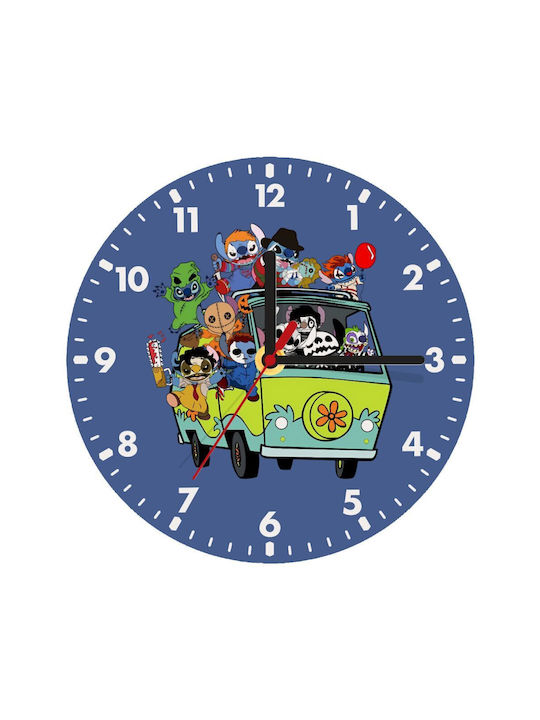Koupakoupa Kinder Wanduhr Stitch Halloween Hölzernes 20εκ.