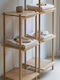 Andrea House Corner Wall Mounted Bathroom Shelf Bamboo 34x35x123cm Beige