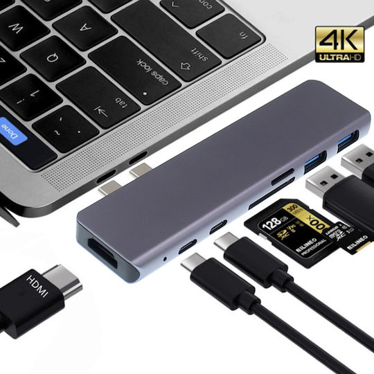 Thunderbolt 3 / USB-C Docking Station mit HDMI 4K PD Gray