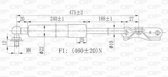 Open Parts Αμορτισέρ Πορτ Μπαγκάζ για Toyota Corolla