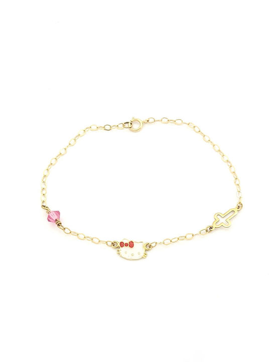 Kinderarmband aus Gold 14K mit Σταυρό