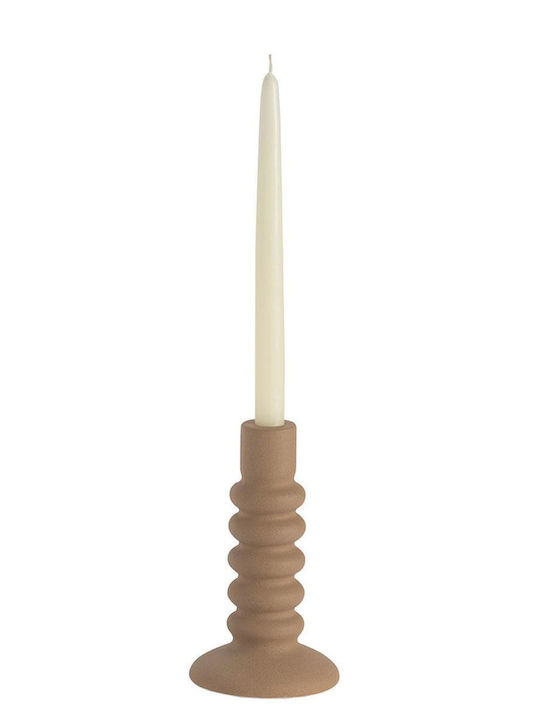 Candle Holder Ah-ax24043 11x18.5cm Brown Andrea House Ceramic