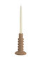 Candle Holder Ah-ax24043 11x18.5cm Brown Andrea House Ceramic