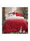 Nef-Nef Homeware Holly Jolly Σετ Σεντόνια Μονά Φανελένια 160x260εκ. Red (3τμχ)