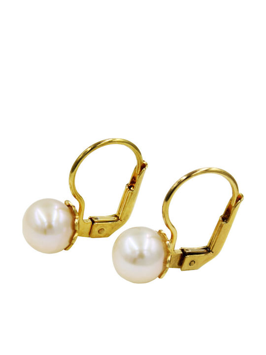 Roloi Kaliamanis Ohrringe aus Gold 14K mit Perlen