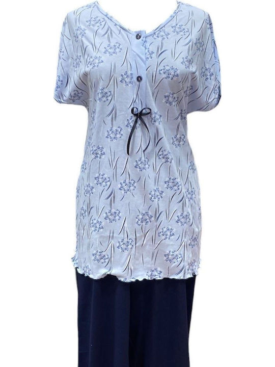 Nina Club Winter Damen Pyjama-Set Sky Blue