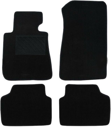 Autopataki Set of Front and Rear Mats 4pcs for BMW E90 2004 2013 Black