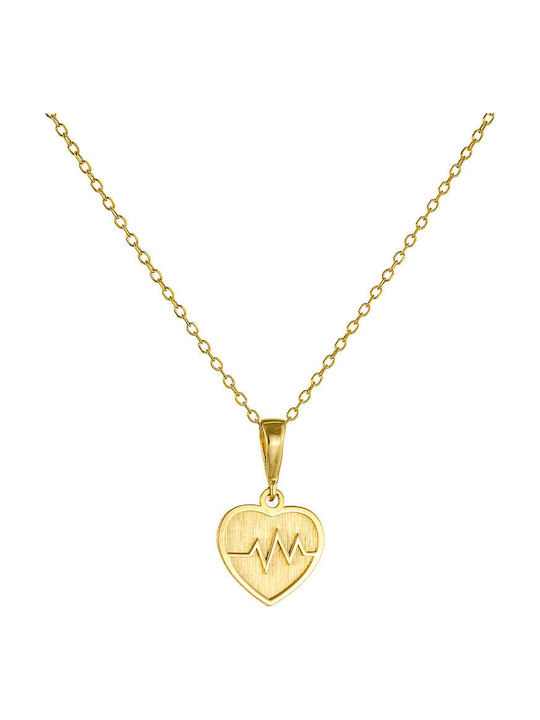Ioannis Kosmima Necklace with design Heart from Gold 14K