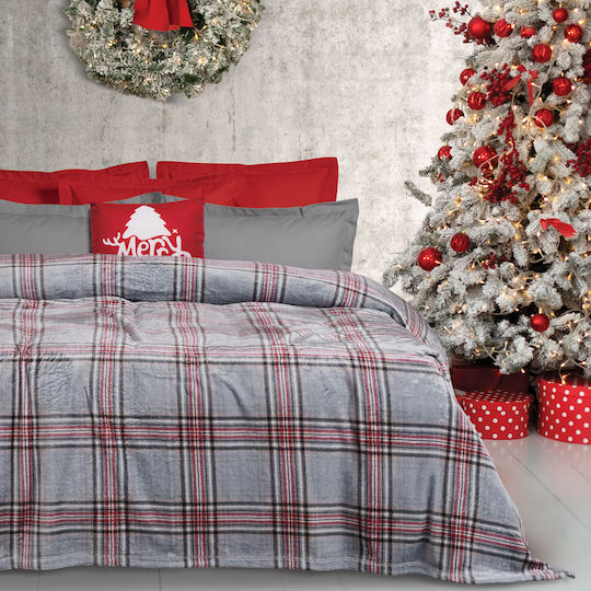 Das Home 1362 Супер Кинг 220x240см Сиво Червено Das Home 1362 Супер Кинг 220x240см Сиво Червено