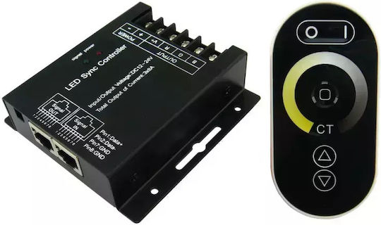 Dual-white Led Rf Controller 144w 12v Black Touch Radio Remote Control