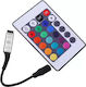 Controller Rgb Ir 72w Mini 6a 12vdc 24 Key Black