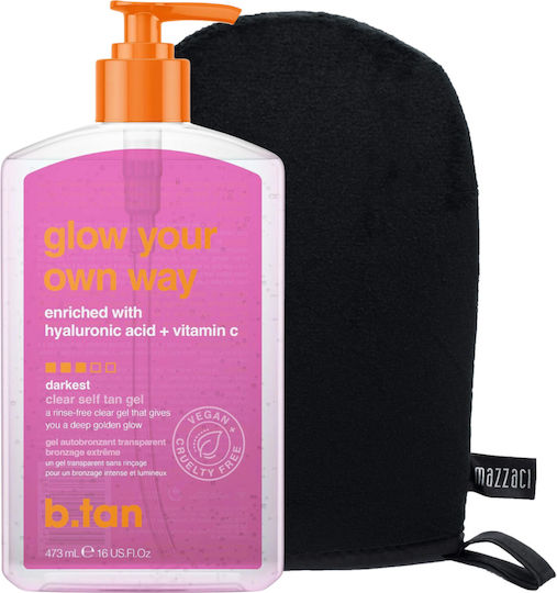 B.Tan Glow Your Own Way + Mitt Selbstbräuner Gel für den Körper 473ml