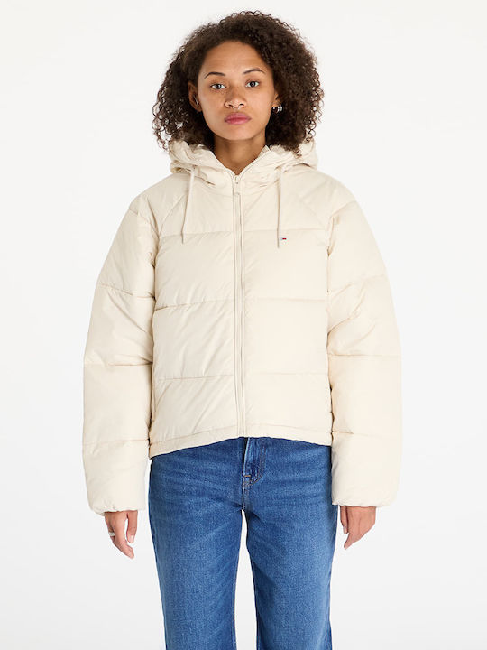 Tommy Hilfiger Κοντό Γυναικείο Puffer Μπουφάν γ...