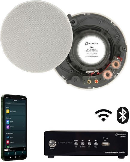 Adastra S260-wifi Ενισχυτής Αυτοενισχυόμενα Σετ Ηχεία Εγκαταστάσεων 60W με Bluetooth Μαύρα