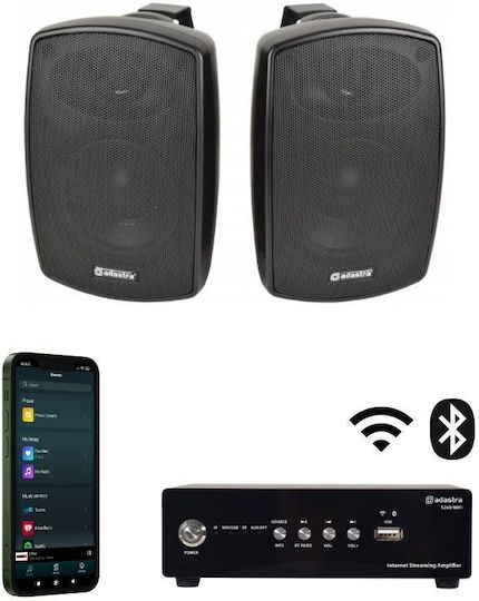 Adastra 2*bh4+s260-wifi Αυτοενισχυόμενα Σετ Ηχεία Εγκαταστάσεων 30W Μαύρα 2*BH4+S260-WIFI-BL