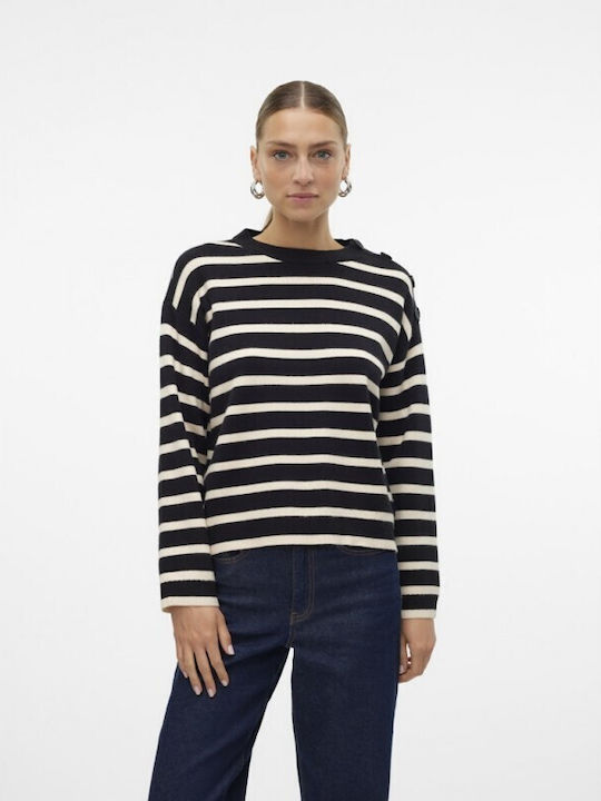 Vero Moda Women's Sweater Striped Black