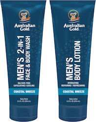 Australian Gold Herren Gesichts- und Körperwaschgel 250ml + Körperlotion 250ml