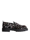 Leder Damen Mokassins in Gray Farbe