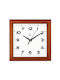 Wall Clock Jm21038c Square Wooden Cherry