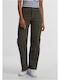 Damen Stoff Hose in Lockere Passform Blackolive