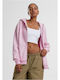Women's Sweatshirt Jacket Hooded Soft Pink