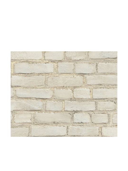 White Cream Beige Brick Wall Wallpaper 374141 53cm X 10m