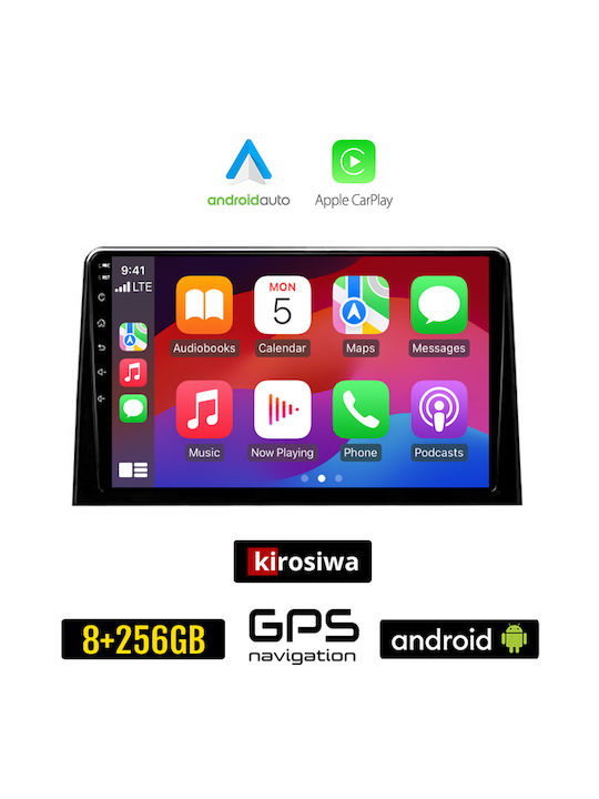 Kirosiwa Sistem Audio Auto pentru Peugeot Rifter 2017 (Bluetooth/USB/AUX/WiFi/GPS/Apple-Carplay/Android-Auto) cu Ecran Tactil 10"