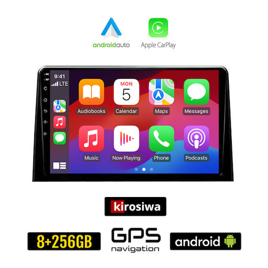 Kirosiwa Ηχοσύστημα Αυτοκινήτου για Peugeot Rifter 2017 (Bluetooth/USB/AUX/WiFi/GPS/Apple-Carplay/Android-Auto) με Οθόνη Αφής 10"