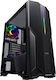 MS-Tech Fighter V310 Gaming Midi Tower Κουτί Υπολογιστή με Πλαϊνό Παράθυρο Μαύρο