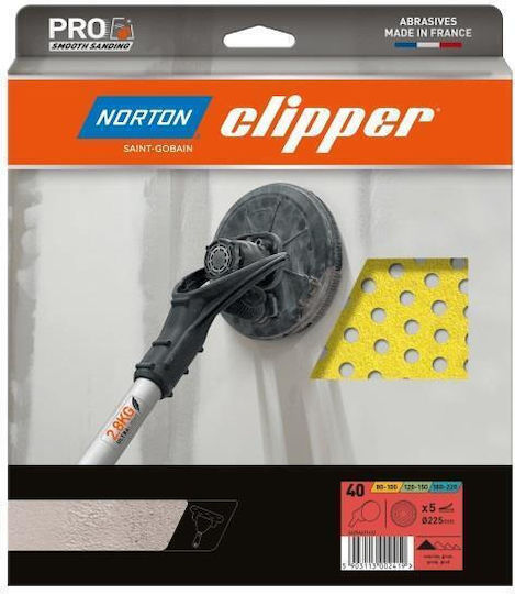 Norton Orbital Sander Sanding Sheet K220 225x225mm Set 5pcs