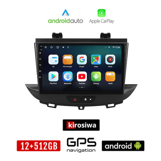 Kirosiwa Auto-Audiosystem für Opel Crossland X 2017 (Bluetooth/USB/AUX/WiFi/GPS/Apple-Carplay/Android-Auto) mit Touchscreen 9"