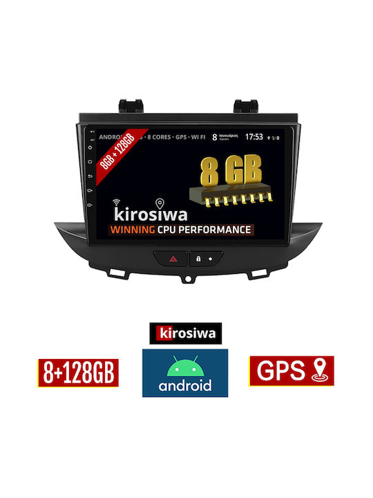 Kirosiwa Auto-Audiosystem für Opel Crossland X 2017 (Bluetooth/USB/AUX/WiFi/GPS) mit Touchscreen 9"