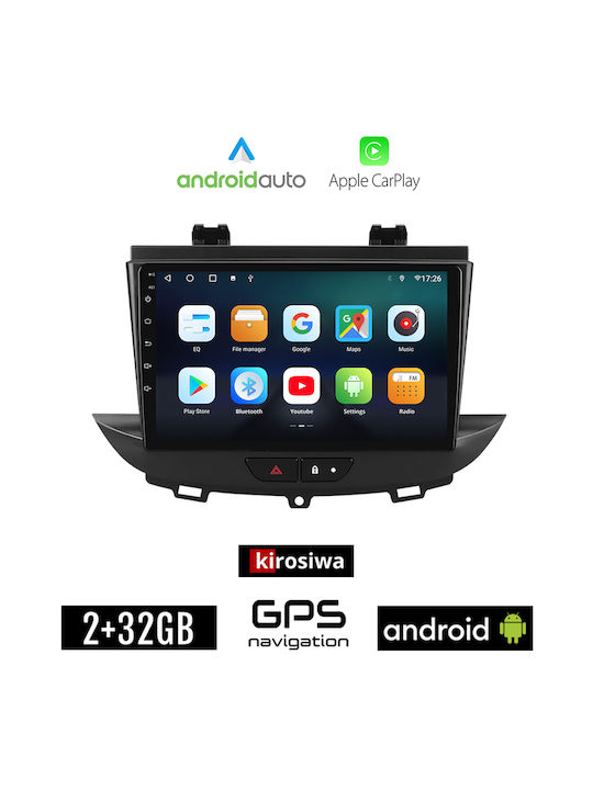 Kirosiwa Sistem Audio Auto pentru Opel Crossland X 2017 (Bluetooth/USB/AUX/WiFi/GPS/Apple-Carplay/Android-Auto) cu Ecran Tactil 9"