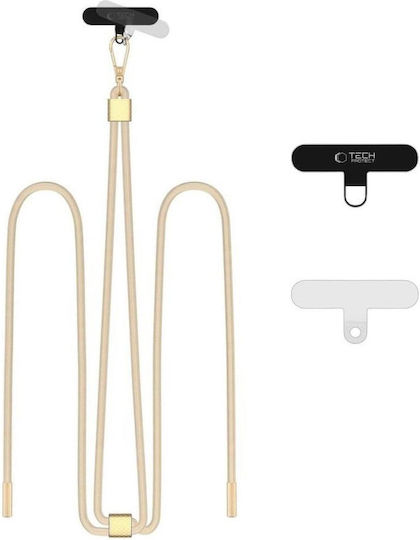 Tech-Protect C2s Neck Strap for Mobile Phones Beige/Gold